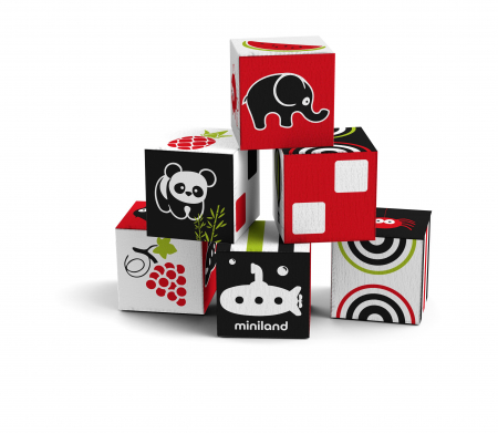 Építőkockák - Miniland-Set-6-cuburi-educationale-pentru-bebelusi