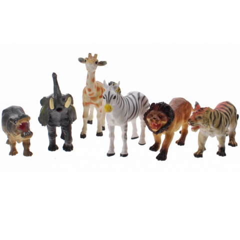Jucarii 3-5 ani - UP Int'l-Set 6 figurine din cauciuc - Animale salbatice