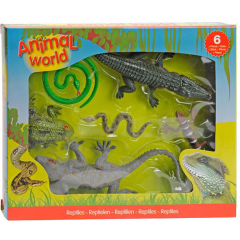 Jucarii 3-5 ani - UP Int'l-Set 6 figurine din cauciuc - Reptile