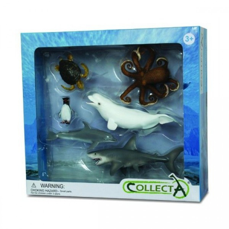 Állatfigurák játékok - Collecta-Set-6-figurine-viata-acvatica-Collecta
