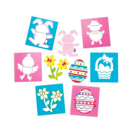 Lucru manual copii - Baker Ross Set 6 sabloane Easter - Baker Ross