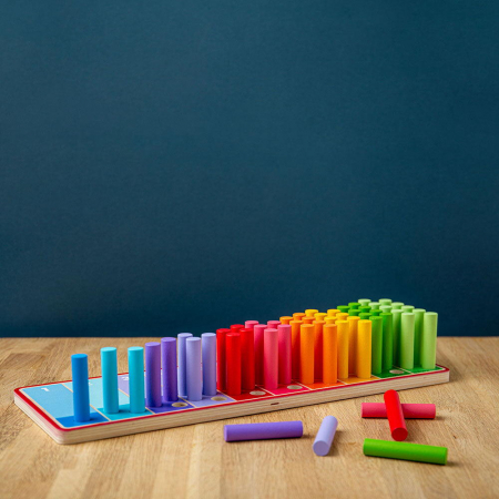 BIGJIGS Toys-Set betisoare din lemn pentru numarat - Curcubeu [1]