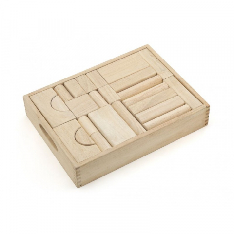 Viga-Set blocuri arhitecturalede construit, natur - 46 buc, Viga [1]