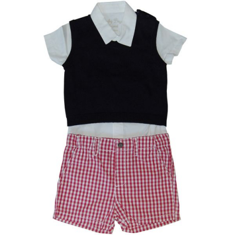 Jucarii 0-1 ani - Set camasa cu vesta si pantaloni (1247), 6 luni, 68 cm