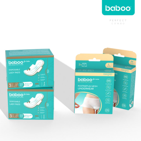 BABOO-Set Chiloti Postnatali Din Plasa Baboo - 2 bucati, Marime L [2]