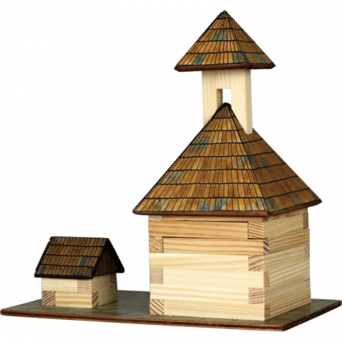 Set constructie arhitectura Clopotnita, 68 piese din lemn, Walachia [1]