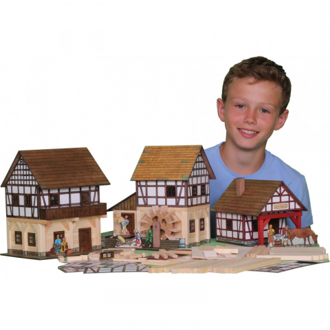 Set constructie arhitectura Granar cu grinzi, 115 piese din lemn, Walachia [4]