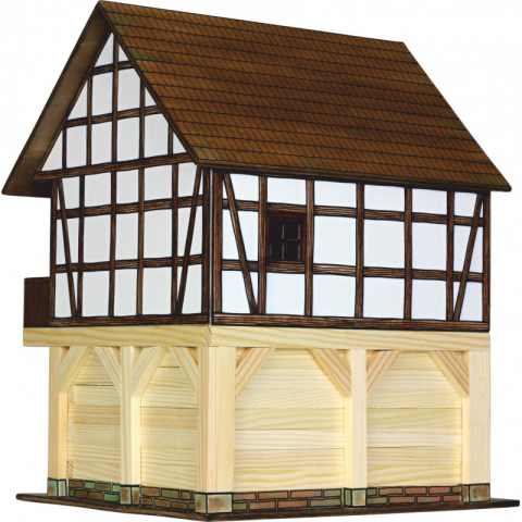 Set constructie arhitectura Granar cu grinzi, 115 piese din lemn, Walachia [3]