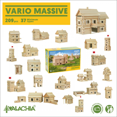 Walachia-Set constructie arhitectura Vario Massive, 209 piese mari din lemn, Walachia [8]