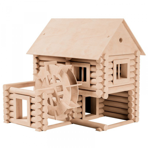 Játékok 9-12 éveseknek - Set constructie arhitectura Vario Mill, 122 piese mari din lemn, Walachia