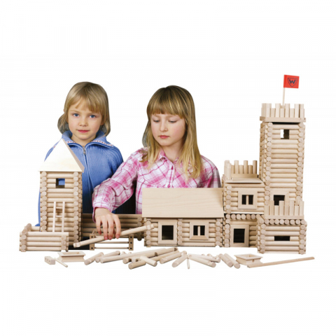 Set constructie arhitectura Vario XL, 184 piese din lemn, Walachia [4]