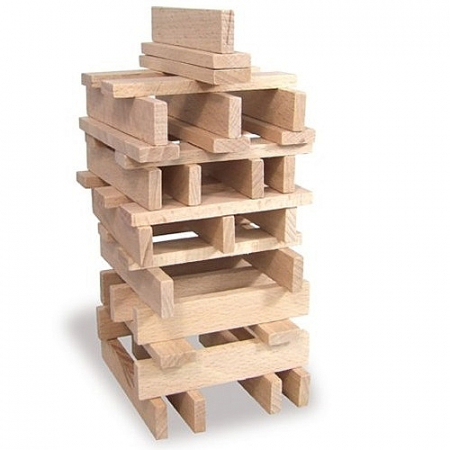 Játékok 3 éves kortól - Vilac-Set-constructie-cu-100-de-piese-lemn-Dimensiuni-generoase