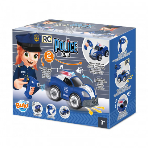 Jucarii educative - Set-Constructie-Masina-Politie-Cu-Radiocomanda-BUKI-France