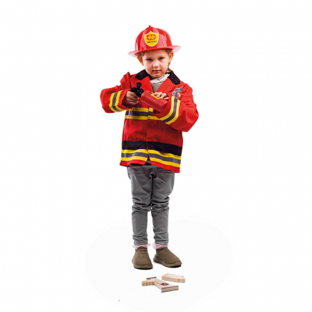 BIGJIGS Toys-Set costum si accesorii pompier pentru copii [4]