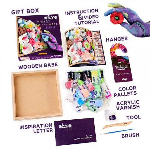 Okto-Set creatie Wood & Craft - Flowers, 21*21cm - Romance [4]