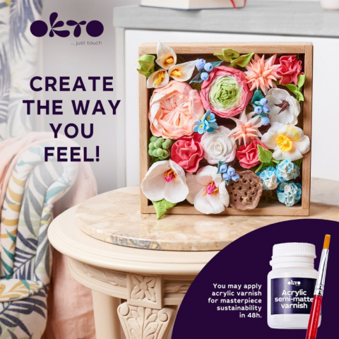 Okto-Set creatie Wood & Craft - Flowers, 21*21cm - Romance [5]