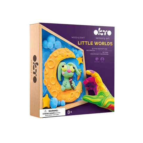 Oktató játékok - Set creatie Wood & Craft - Little Worlds, 21*21cm - Bunny Moon