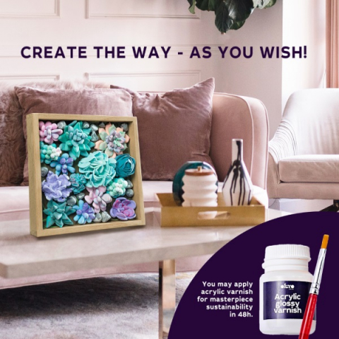 Set creatie Wood & Craft - Succulents, 21*21cm - Tenderness [2]