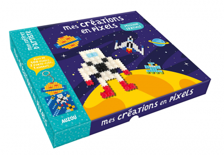 Jocuri si Jucarii Educative - Auzou Set creativ cu pixeli Mozaic misiune spatiala