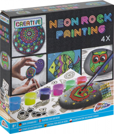 Oktató játékok - Grafix-Set creativ - Pictura pe pietre (neon)