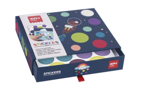 Oktató játékok - Set cu autocolante Apli Kids - Zbor pe luna, 8 foi de completat, 7 foi cu autocolante reutilizabile, 19x17x4cm