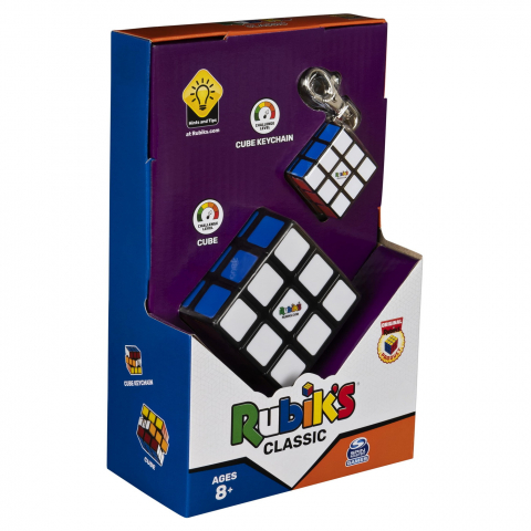 Játékok 6-8 éveseknek - Set Cub Rubik 3X3 Clasic Si Breloc Originale