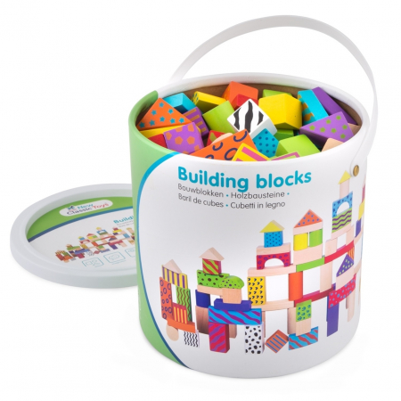 Építőkockák - New-Classic-Toys-Set-de-100-de-cuburi-din-lemn
