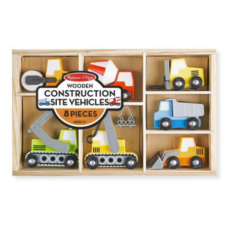 Jucarii +2 Ani - Melissa & Doug Set de 7 masinute utilitare din lemn