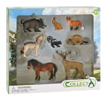 Figurine - Collecta-Set de 8 figurine pictate manual Animale din padure