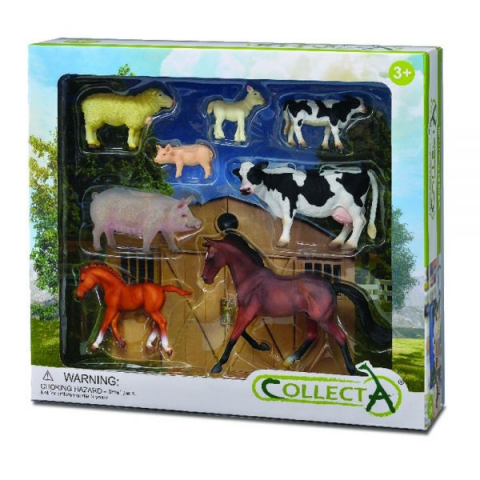 Figurine - Set de 8 figurine pictate manual Viata la ferma 84181