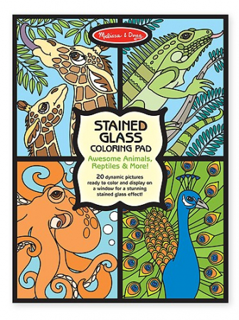 Játékok 50 RON alatt - Melissa & Doug Set de colorat vitralii cu animale Melissa and Doug
