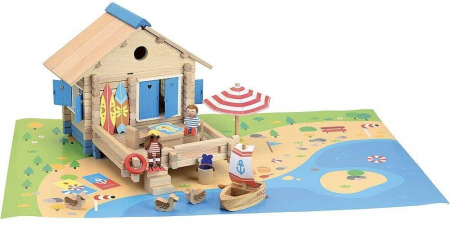 Jeu-Jura-Set-de-constructie-din-lemn-Casuta-la-Plaja-120-Piese [1]