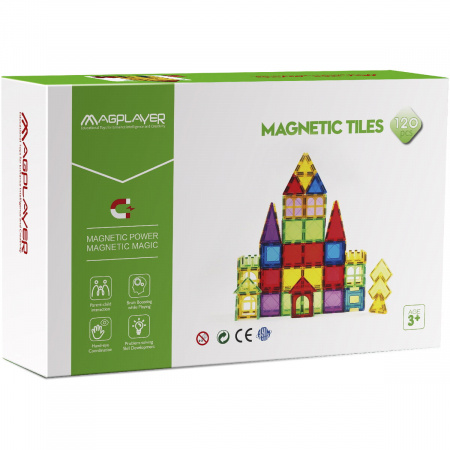 Baba ajándékok - Magplayer Set de constructie magnetic 3D - 120 piese