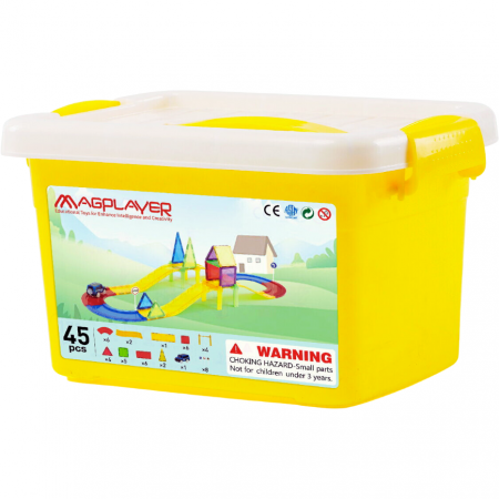 Magplayer Set de constructie magnetic 3D - Circuit masinute 45 piese  [1]