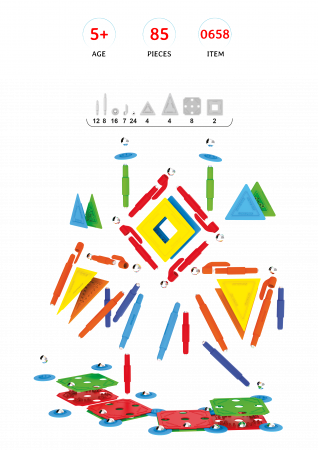 Supermag Set de constructie magnetic Supermag Projects Multicolor 85 piese [2]