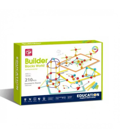 Oktató játékok - Set de constructie STEAM - Forme 3D (210 piese)