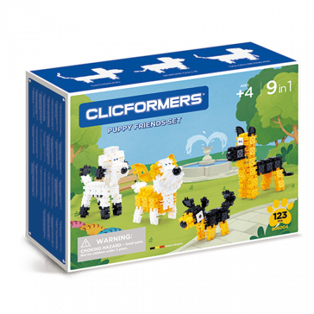 Jocuri si Jucarii Educative - Djeco-Set-de-construit-Clicformers-Catei-prietenosi-123-piese