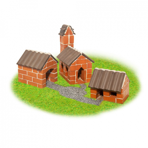 Jucarii 6-8 ani - Teifoc-Set de construit din caramizi in miniatura - Casute rurale
