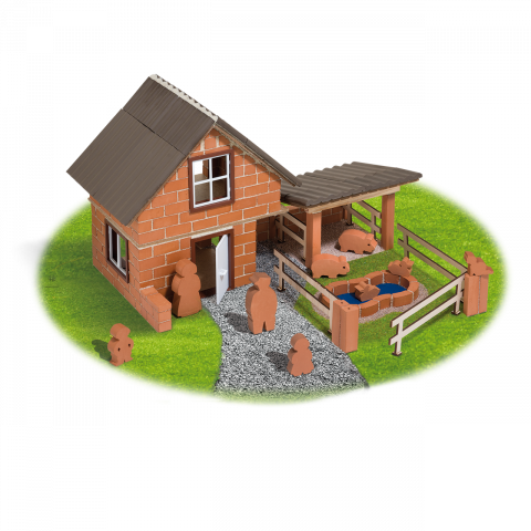 Jucarii 6-8 ani - Teifoc-Set de construit din caramizi in miniatura - Ferma