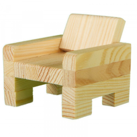 Játékok 9-12 éveseknek - Set de construit Obiecte de mobilier, 128 piese din lemn, Walachia