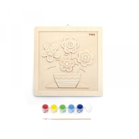 Játékok 3-5 éveseknek - Set de creatie - Picteaza o vaza cu flori!