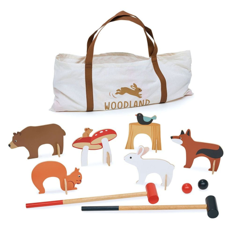 Set de croquet de Interior Woodland, din lemn premium - Woodland Indoor Croquet set - Tender Leaf Toys [1]