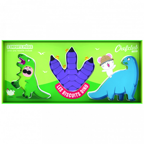 Jucarii 3-5 ani - Chefclub kids-Set de forme de biscuiti Dinozauri 3D, Chefclub kids