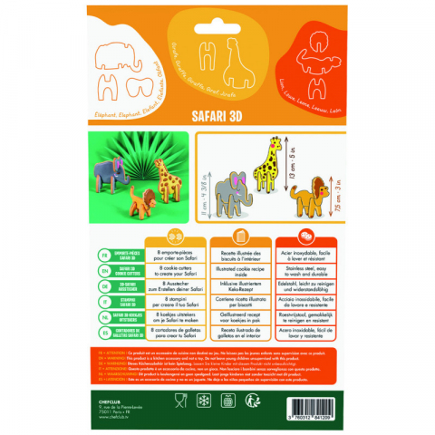 Set de forme de biscuiti Safari 3D, Chefclub kids [2]