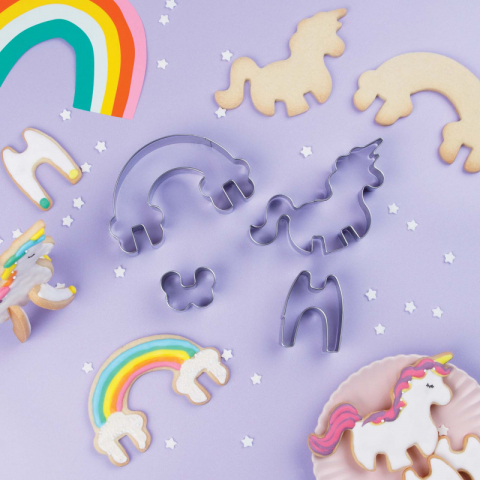 Set de forme de biscuiti Unicorn si Curcubeu 3D, Chefclub kids [3]