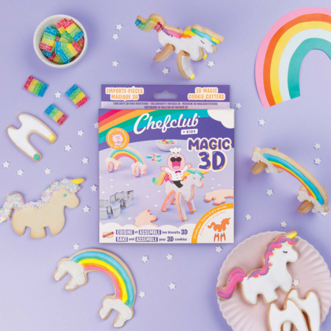 Set de forme de biscuiti Unicorn si Curcubeu 3D, Chefclub kids [2]