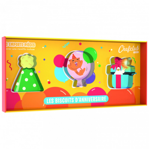 Jucarii 3-5 ani - Chefclub kids-Set de forme pentru Biscuiti de Aniversare, Chefclub kids