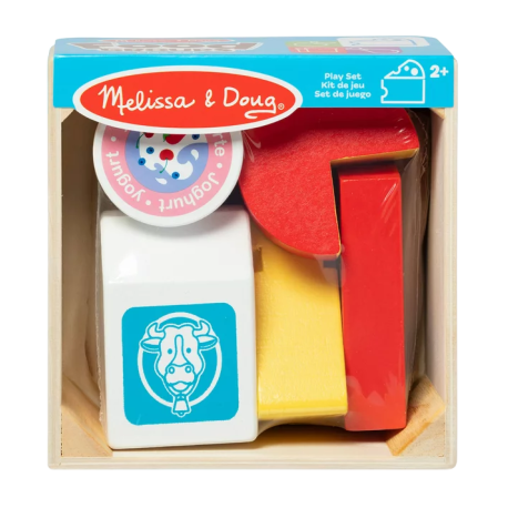 Jucarii sub 50 RON - Melissa & Doug-Set de joaca alimente Lactate, din lemn, 5 piese, 2 ani+, Melissa&Doug 95207