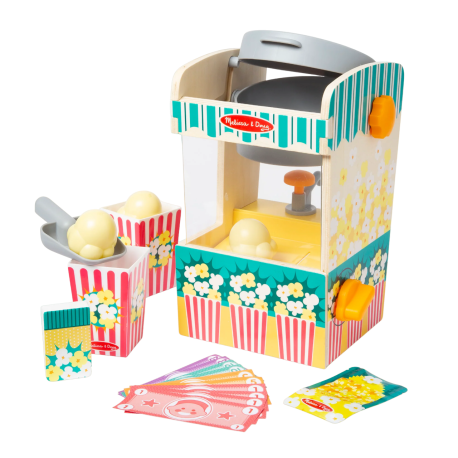 Jucarii educative - Melissa & Doug-Set de joaca din lemn Chioscul cu Popcorn - colectia Distractie la targ
