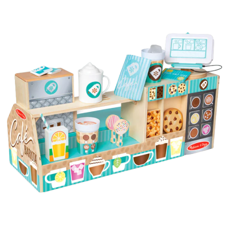 Szerepjátékok - Melissa & Doug-Set de joaca din lemn cu accesorii Ne jucam de-a Cafeneaua - Barista